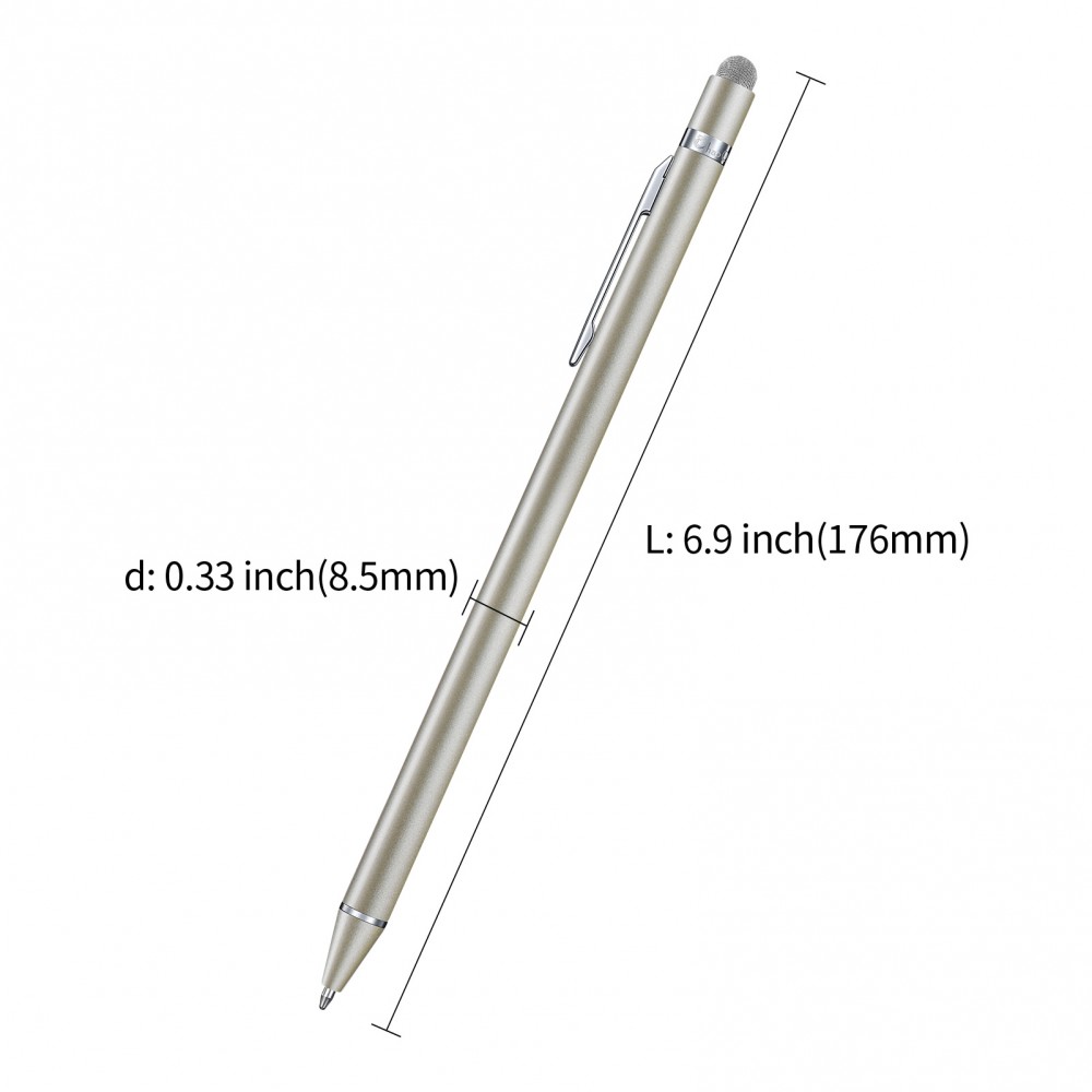 ChaoQ Stylus Pens for Touch Screens, (2Pack) Mesh Fiber Capacitive Stylus Ballpoint Pen, 1.0mm